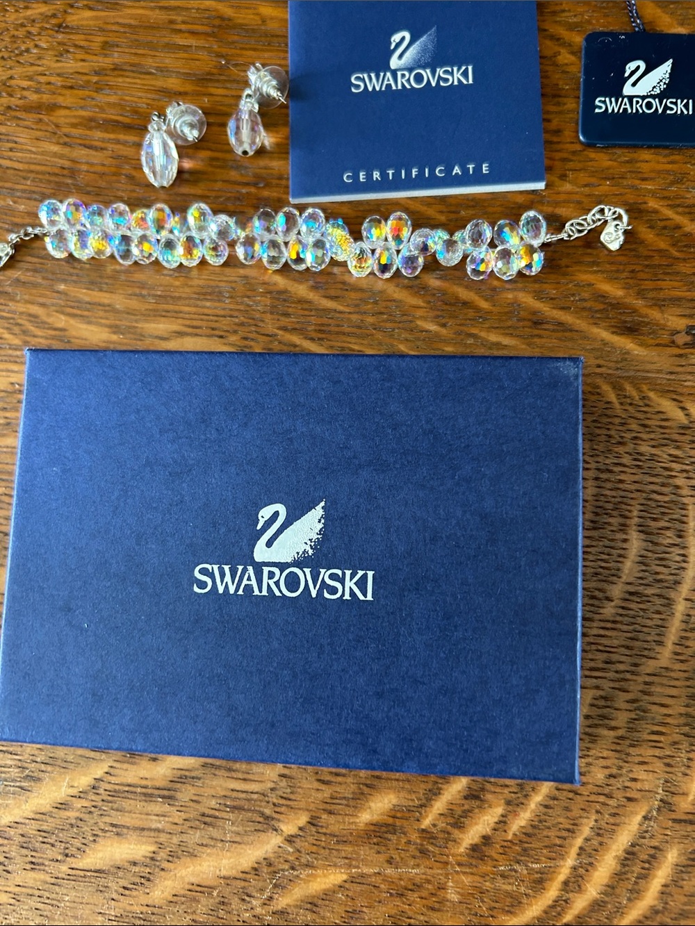Swarovski Rainbow Crystal bracelet and earrings